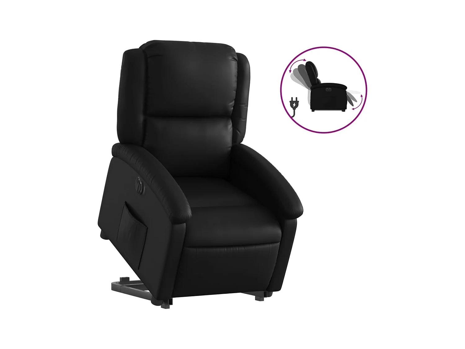 Fauteuil inclinable électrique noir similicuir
