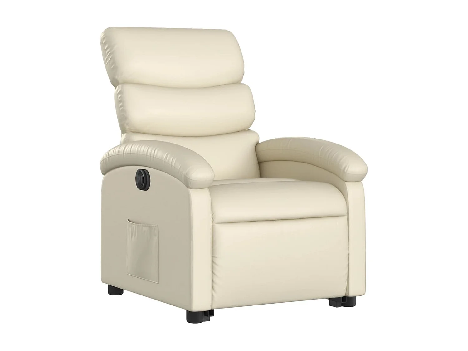 Fauteuil inclinable électrique crème similicuir