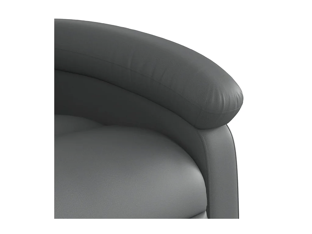 Sillón reclinable de cuero sintético gris