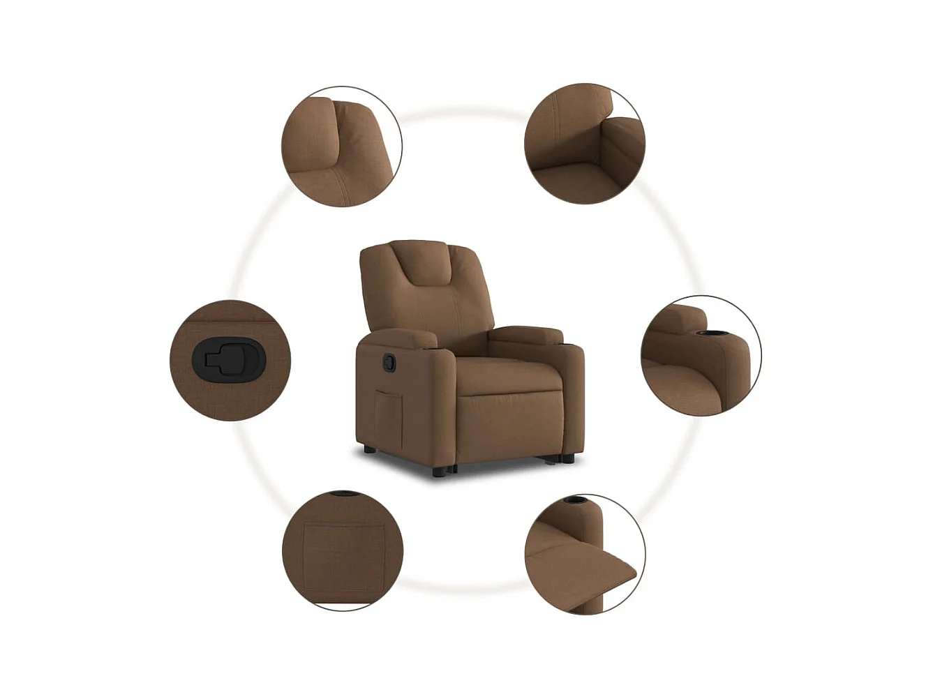 Fauteuil inclinable Marron Tissu