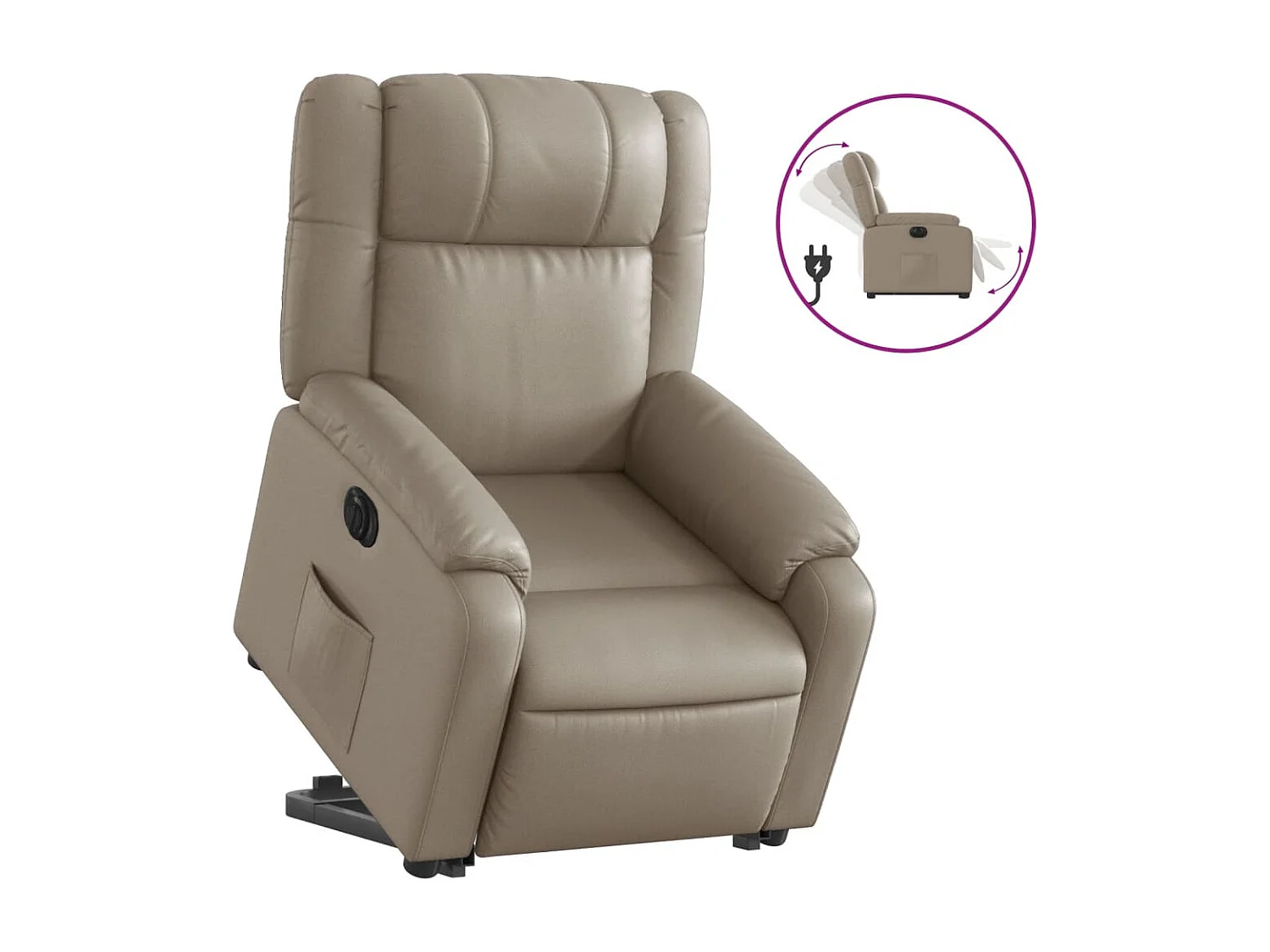 Fauteuil inclinable électrique cappuccino similicuir