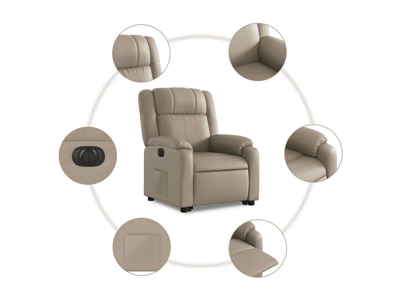 Fauteuil inclinable électrique cappuccino similicuir