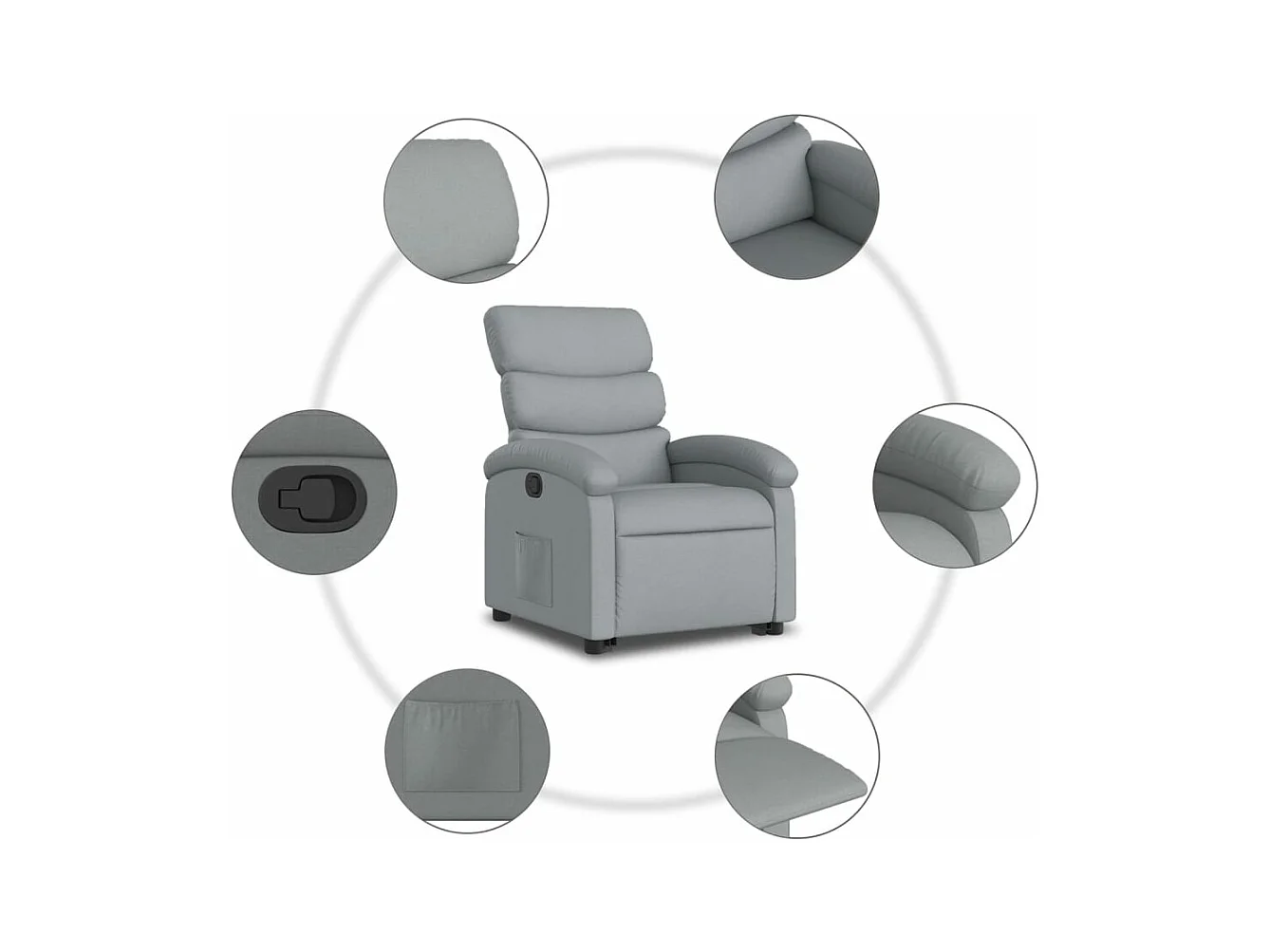 Fauteuil inclinable Gris clair Tissu