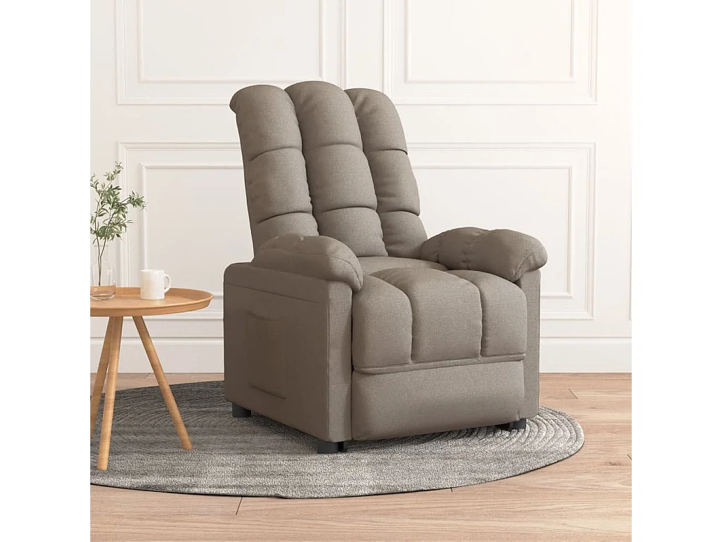 Fauteuil verstelbaar stof taupe