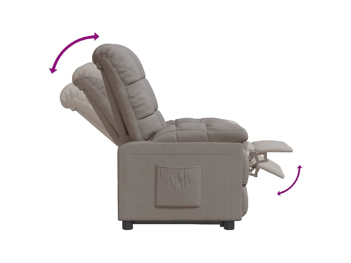 Fauteuil inclinable Taupe Tissu