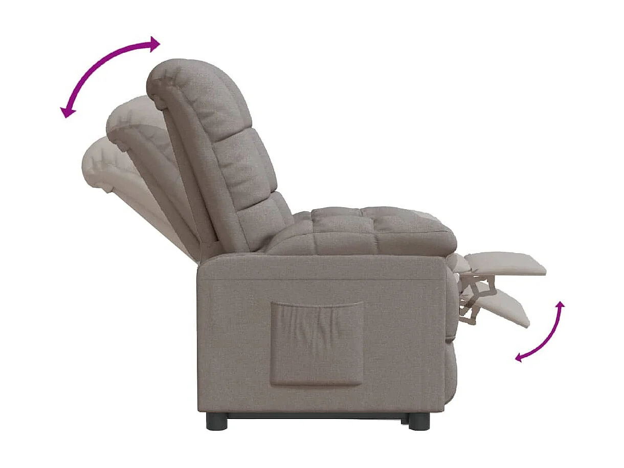 Fauteuil inclinable Taupe Tissu
