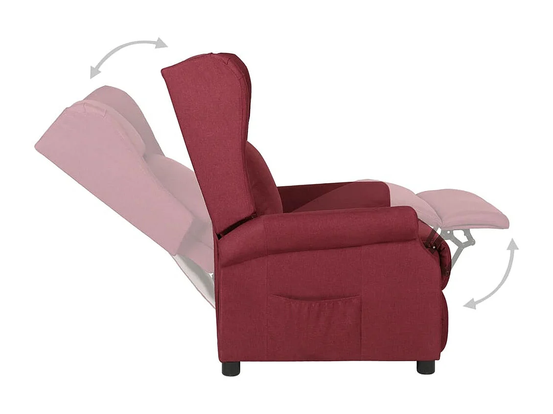 Fauteuil verstelbaar stof wijnrood