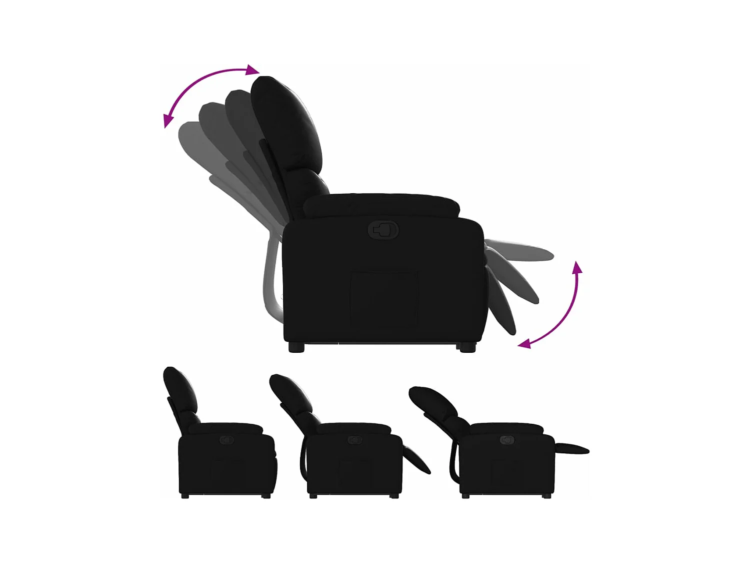 Fauteuil inclinable Noir Similicuir
