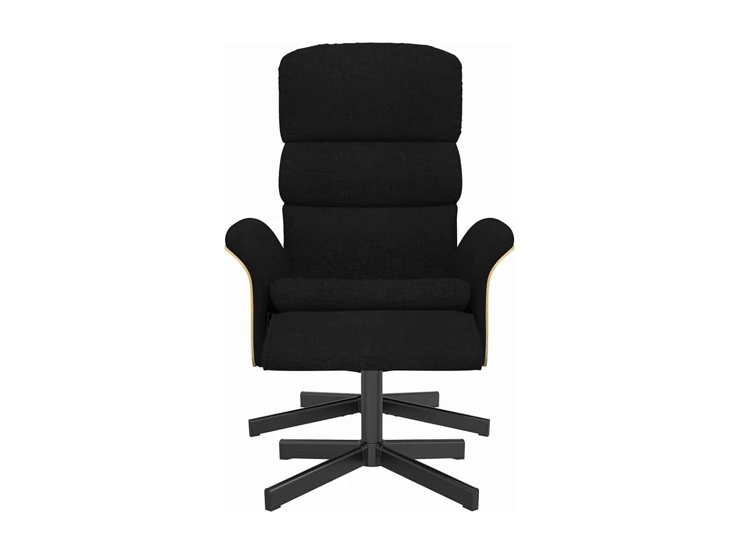 Fauteuil verstelbaar met voetenbank stof zwart