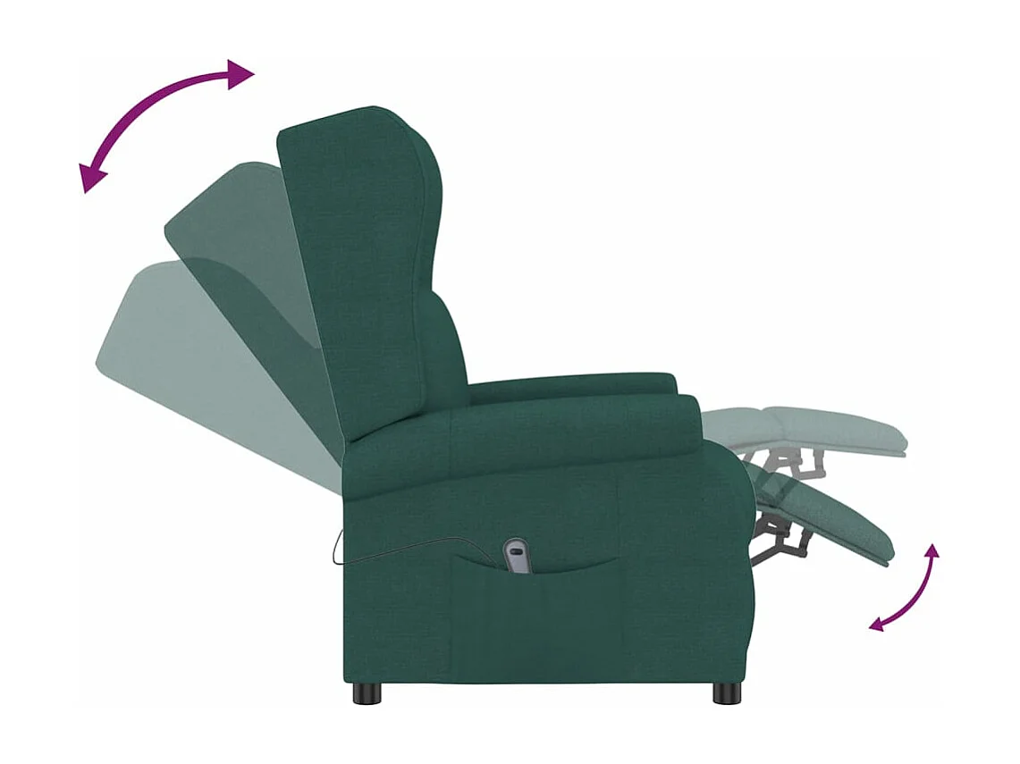 Fauteuil inclinable électrique Vert foncé Tissu