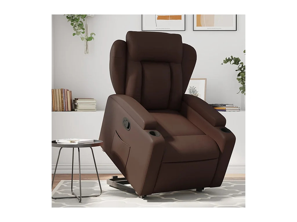 Fauteuil inclinable marron similicuir