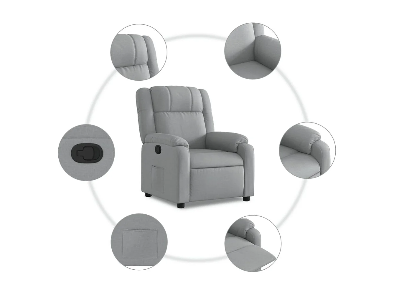 Fauteuil inclinable Gris clair Tissu