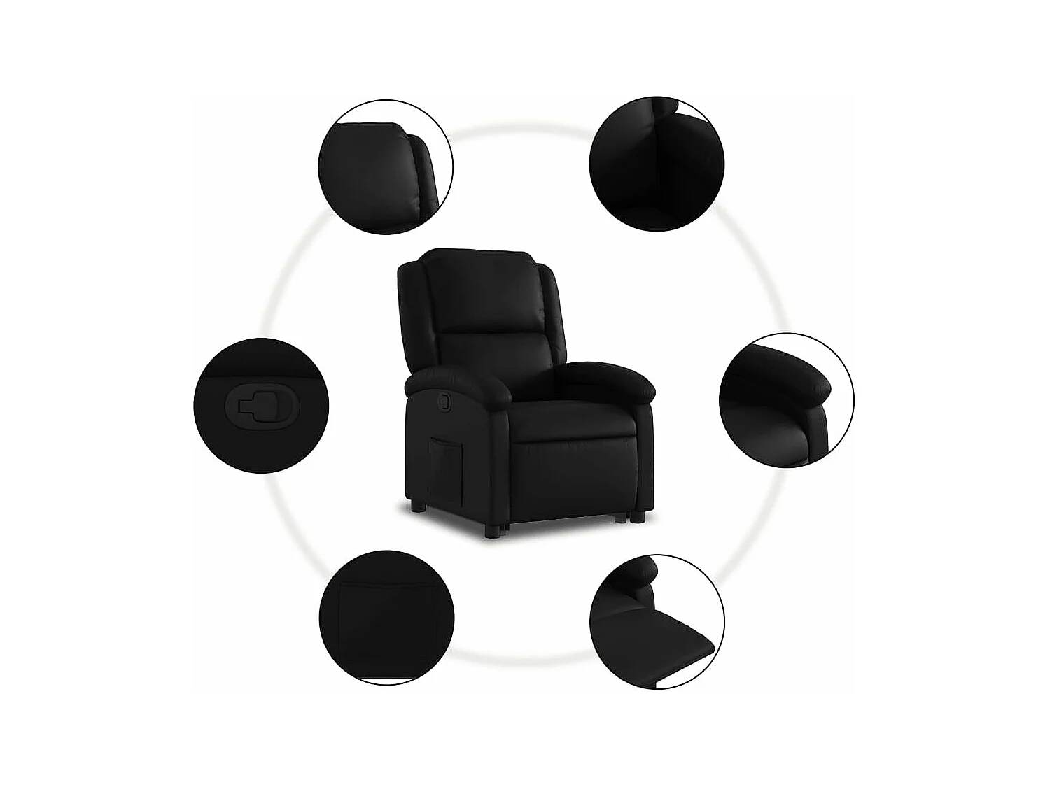 Fauteuil inclinable Noir Similicuir