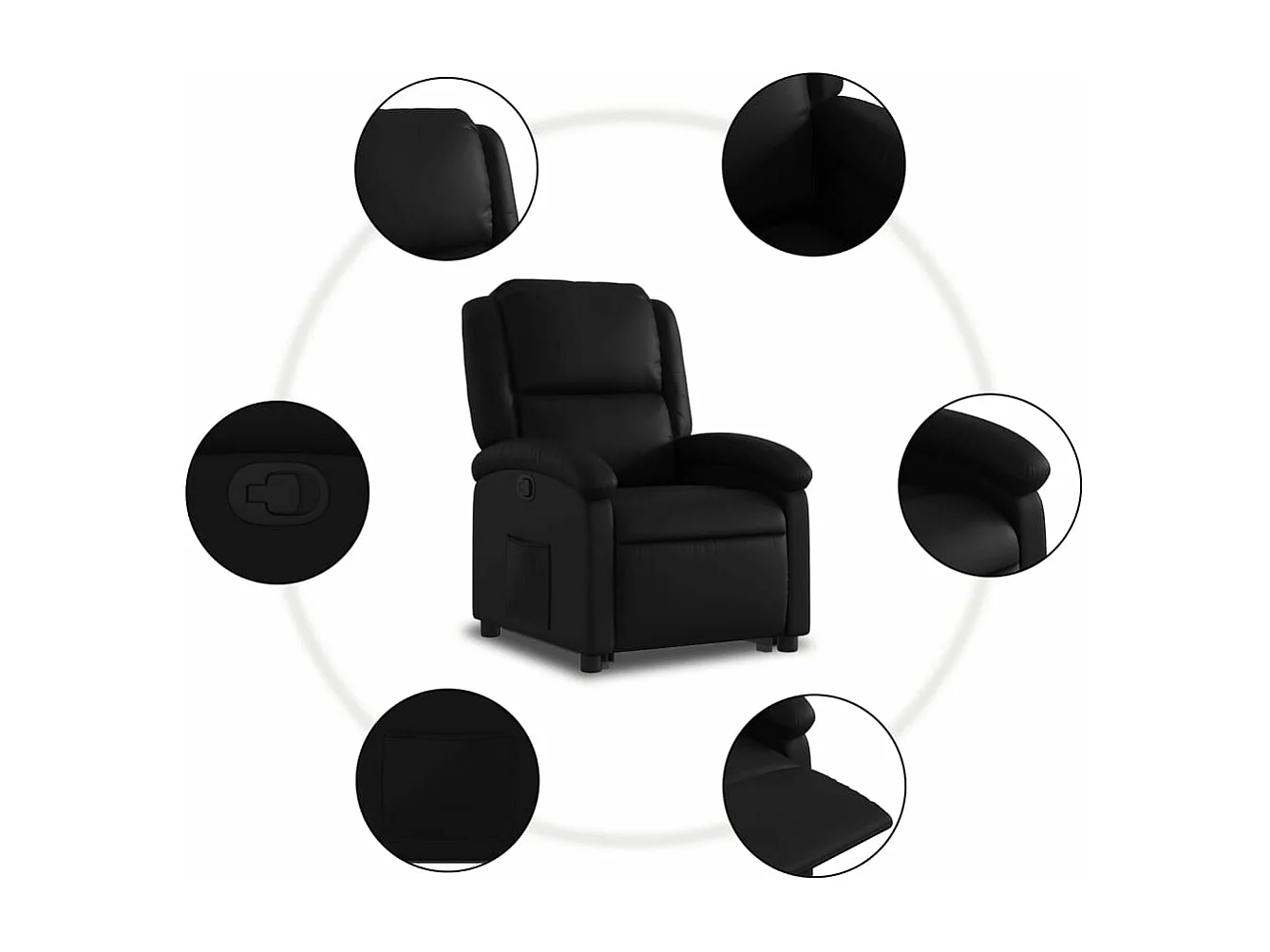 Fauteuil inclinable Noir Similicuir