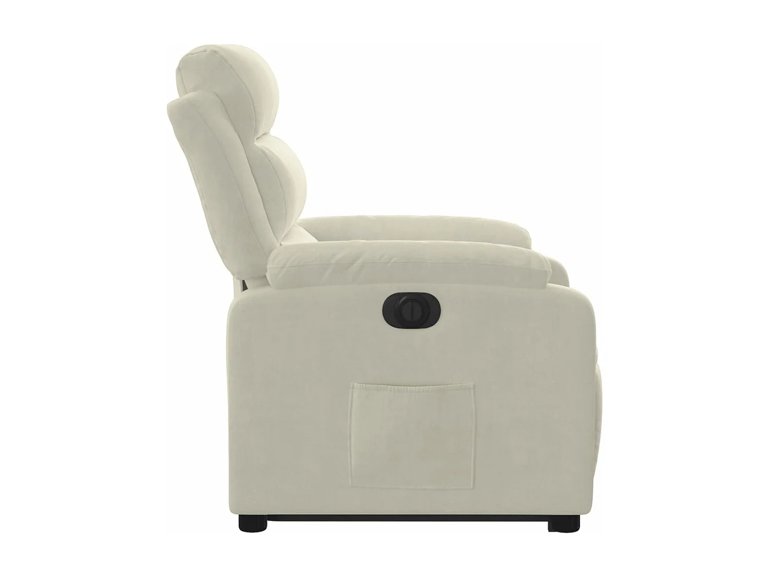 Fauteuil inclinable électrique crème velours