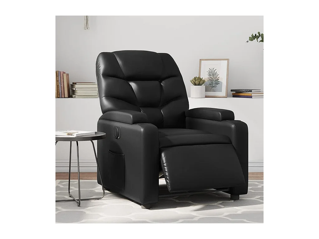 Fauteuil inclinable électrique Noir Similicuir