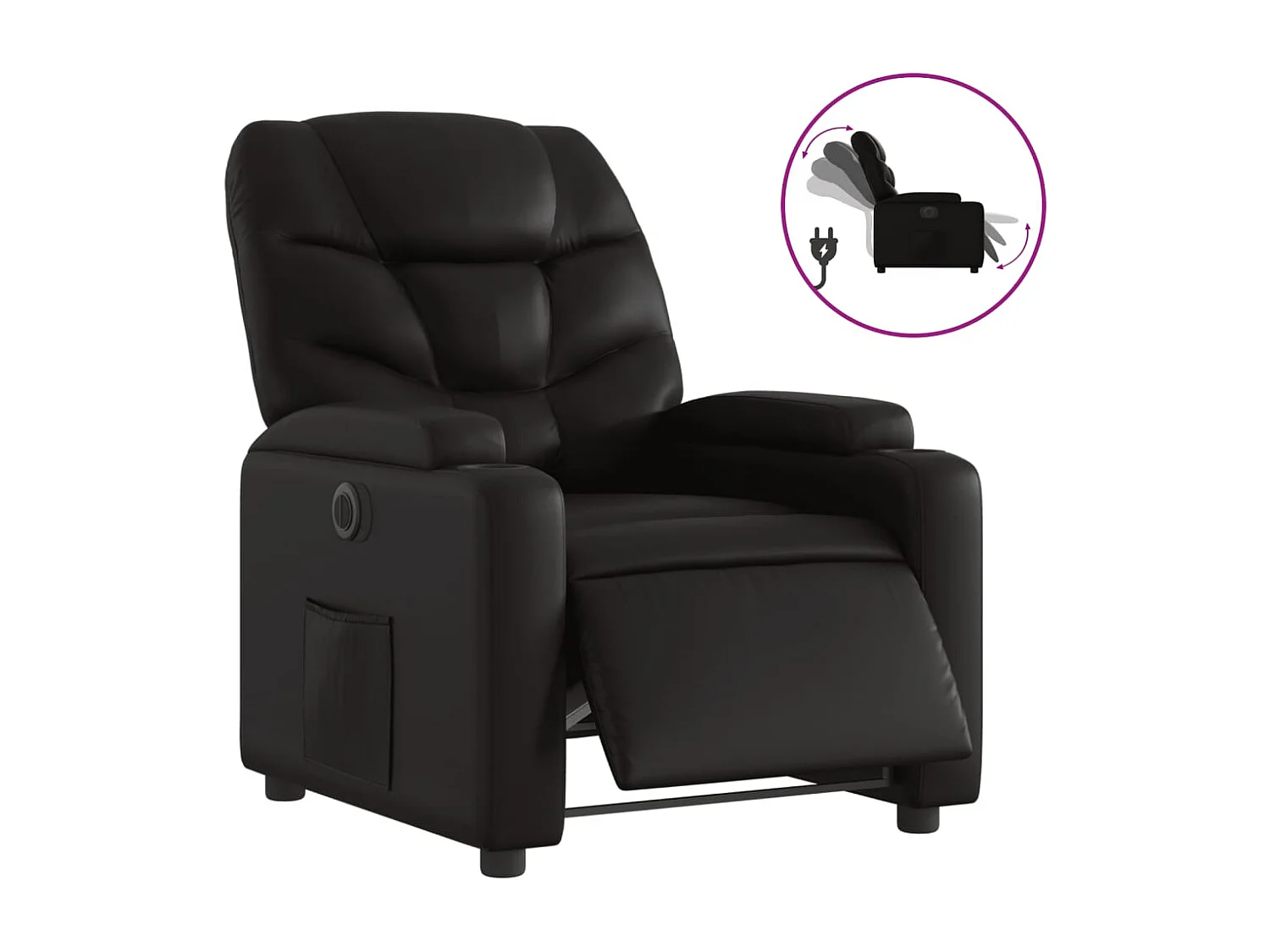 Fauteuil inclinable électrique Noir Similicuir