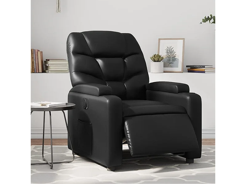 Fauteuil inclinable électrique Noir Similicuir