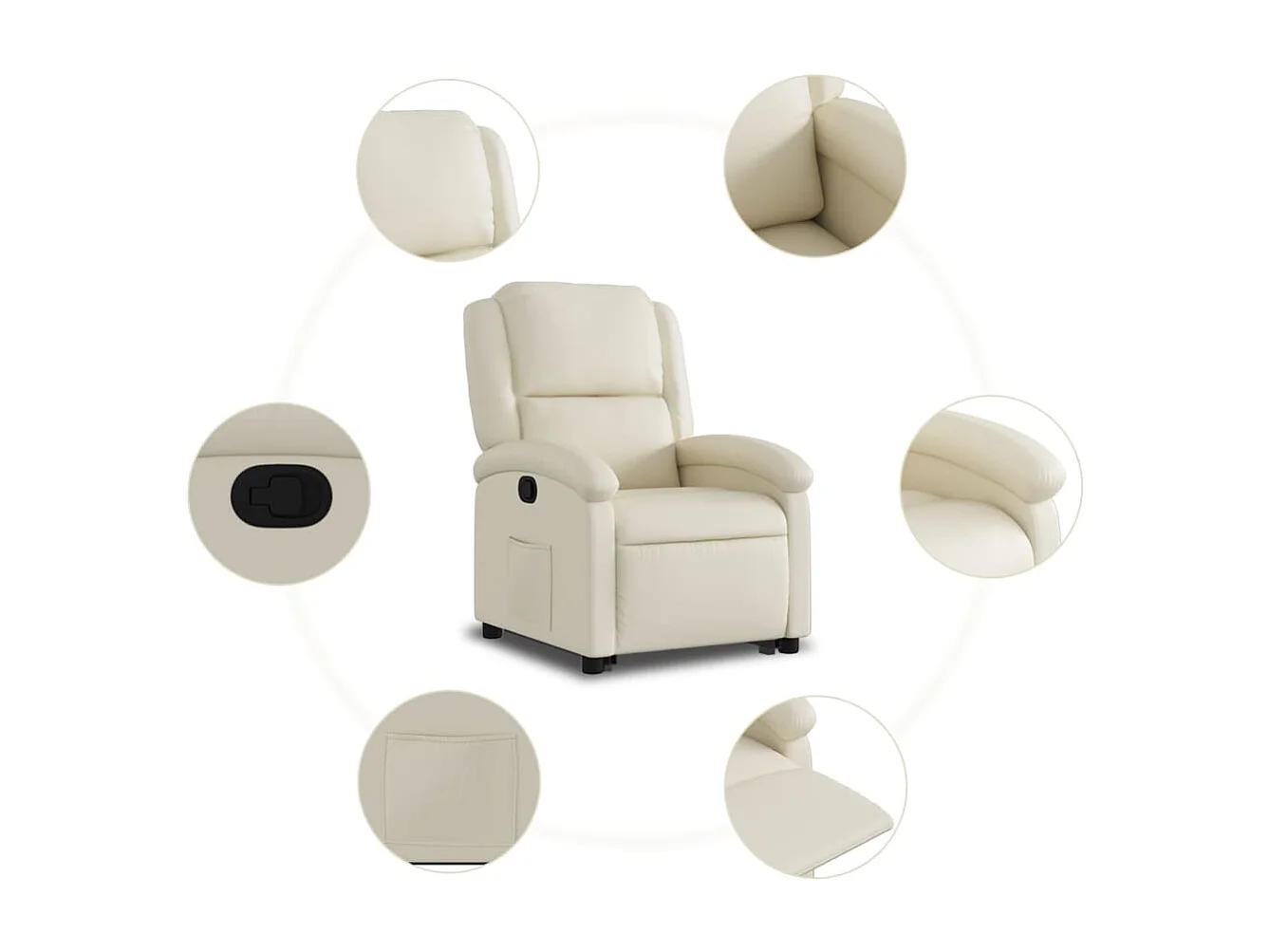 Fauteuil inclinable Crème Similicuir