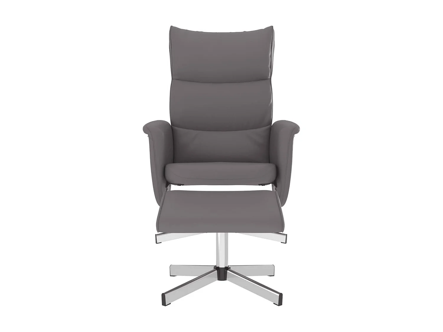 Fauteuil verstelbaar met voetenbankje kunstleer grijs