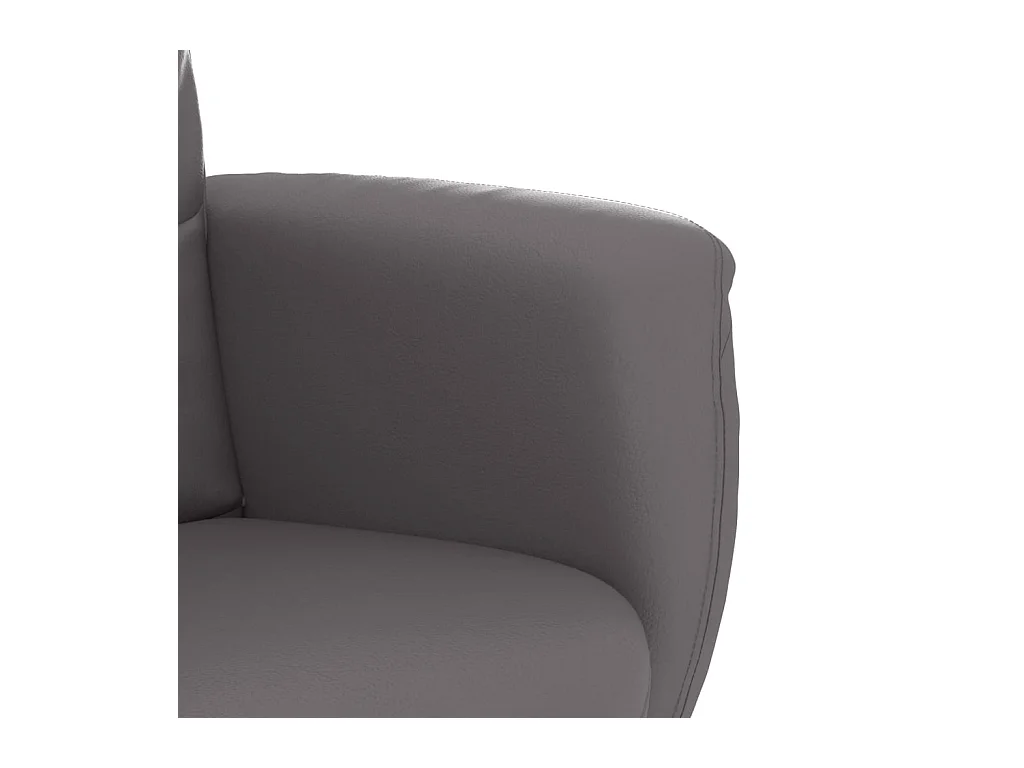 Sillón reclinable con reposapiés cuero sintético gris