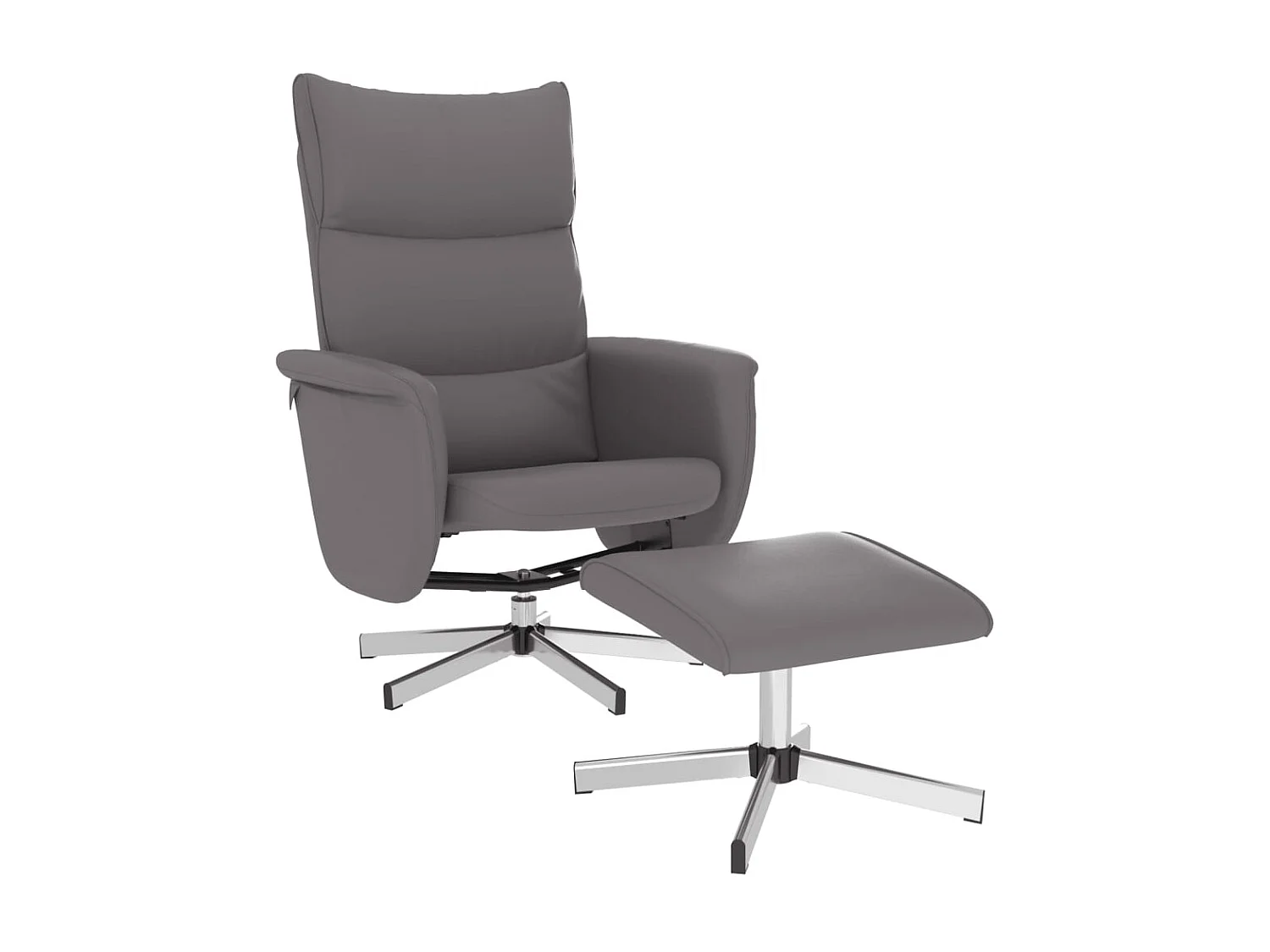 Fauteuil inclinable avec repose-pied gris similicuir