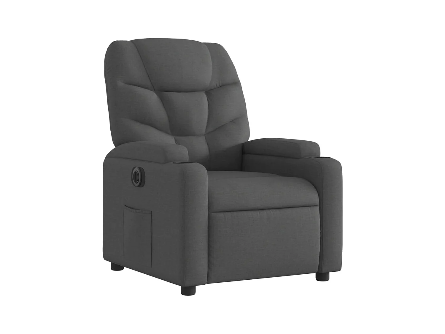Fauteuil inclinable électrique Gris foncé Tissu