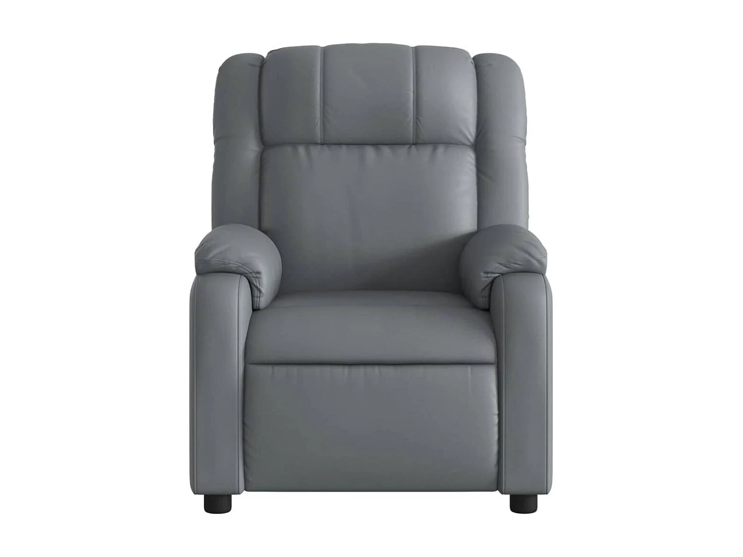 Sillón reclinable eléctrico de cuero sintético gris