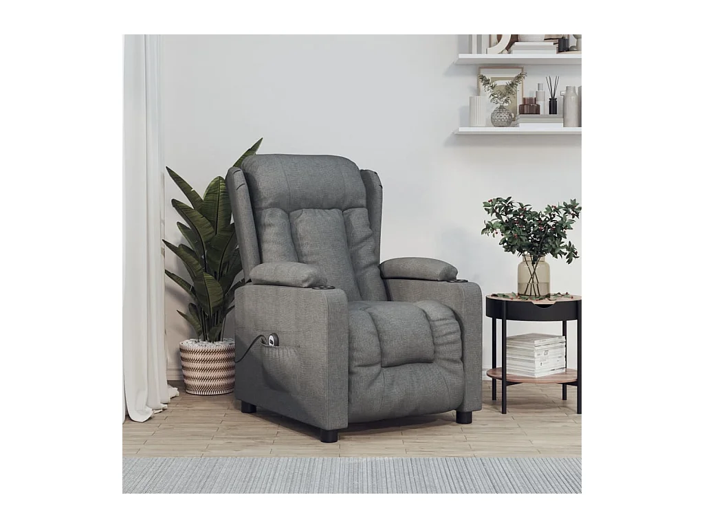 Fauteuil inclinable électrique Gris foncé Tissu