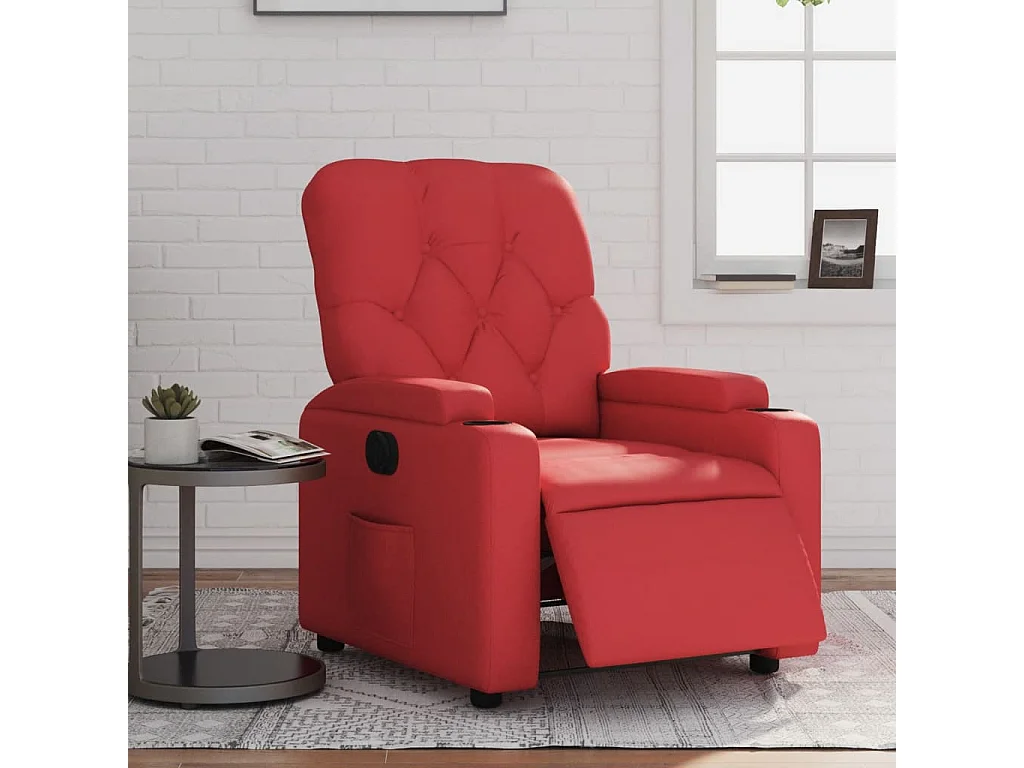 Fauteuil inclinable électrique Rouge Similicuir