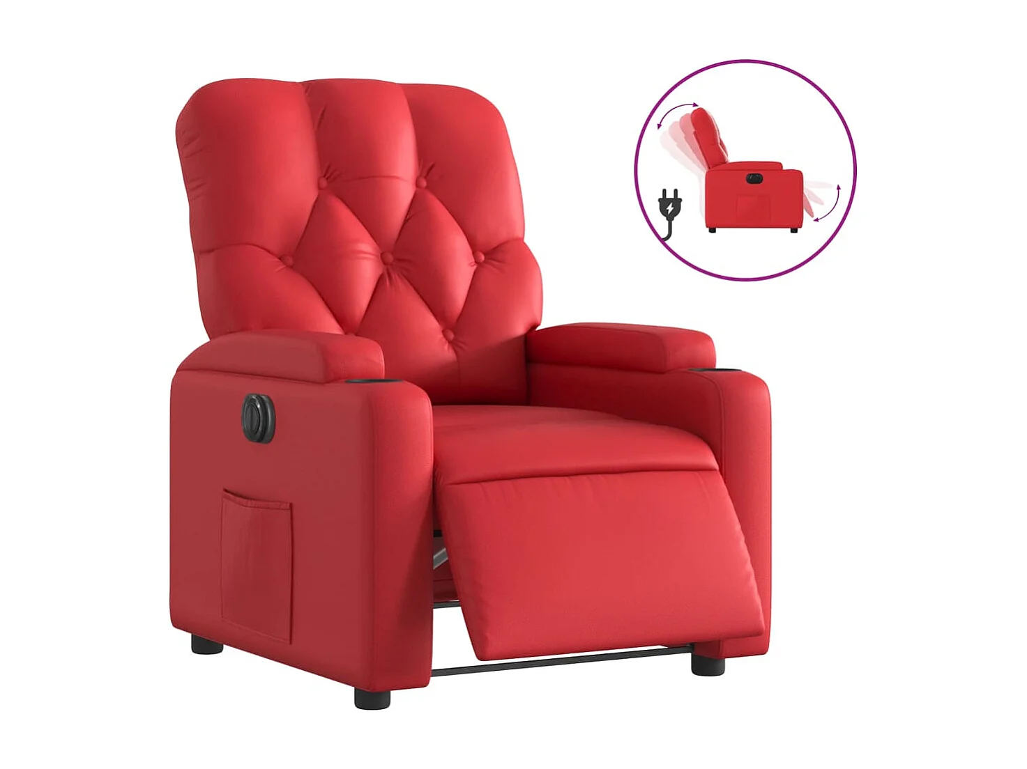 Fauteuil inclinable électrique Rouge Similicuir