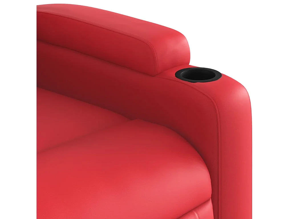 Sillón reclinable eléctrico de cuero sintético rojo