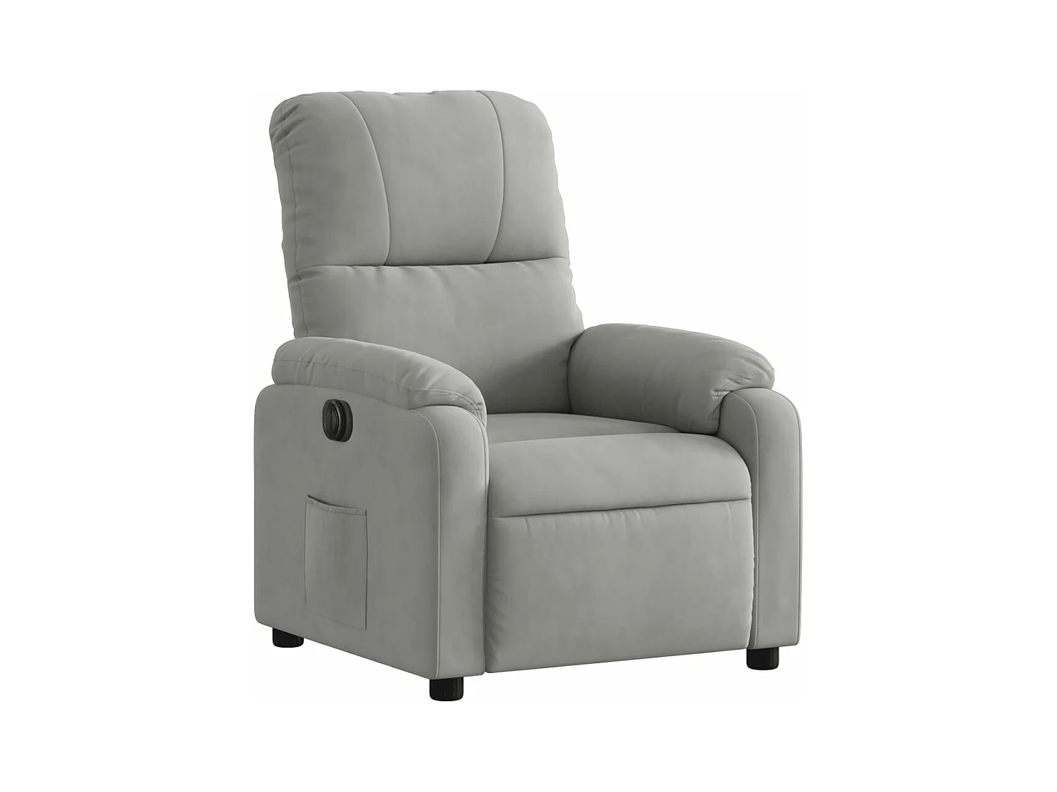 Fauteuil inclinable électrique gris clair tissu microfibre