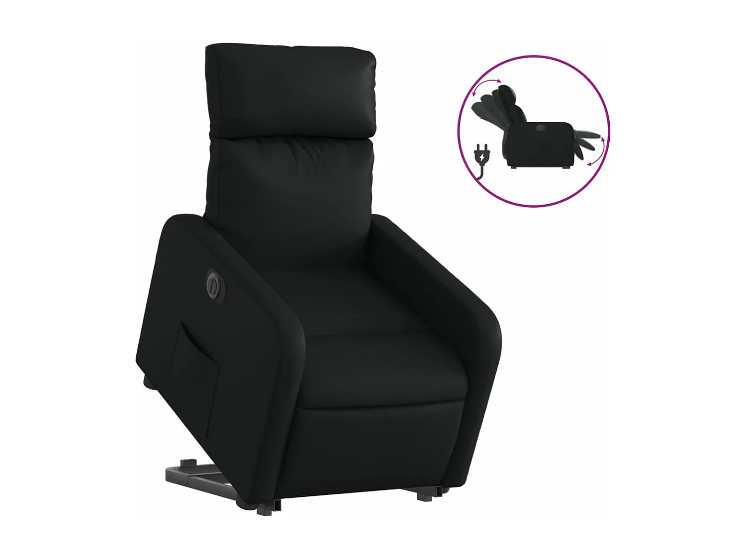 Fauteuil inclinable électrique noir similicuir