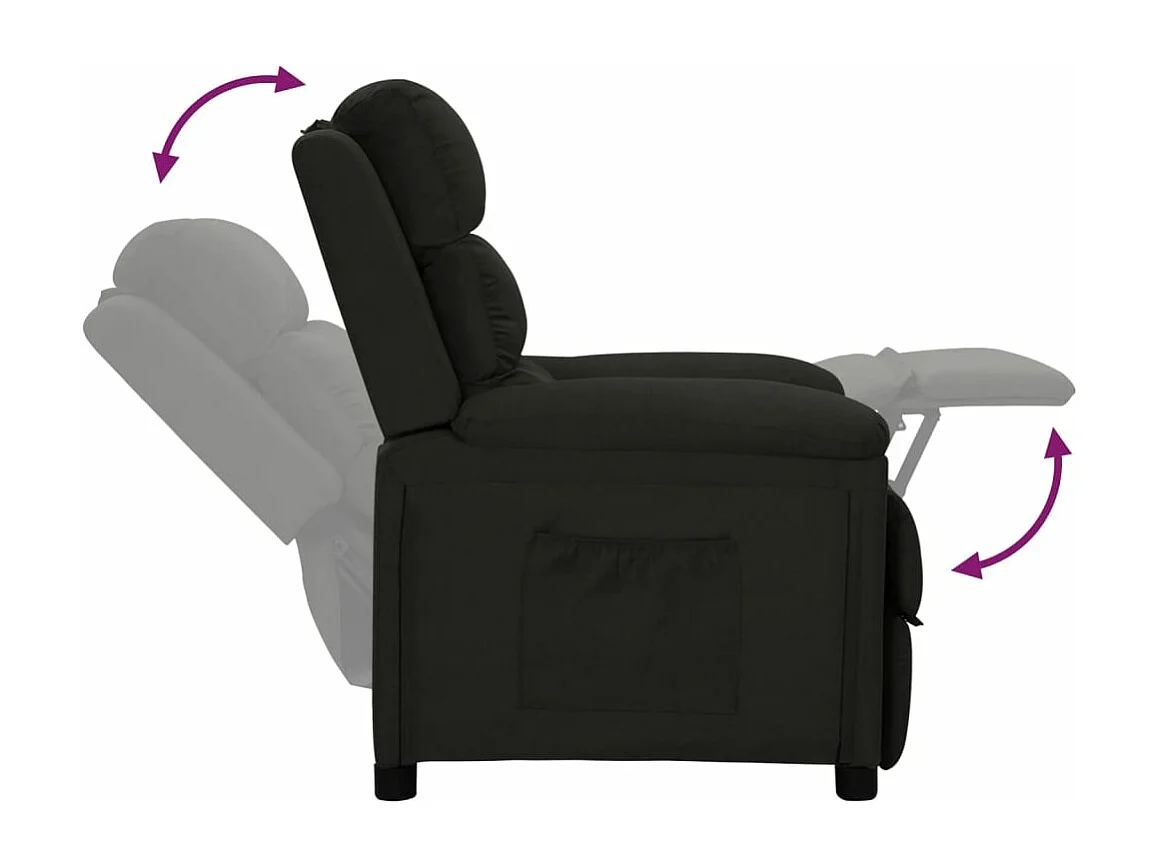 Fauteuil inclinable Noir Tissu