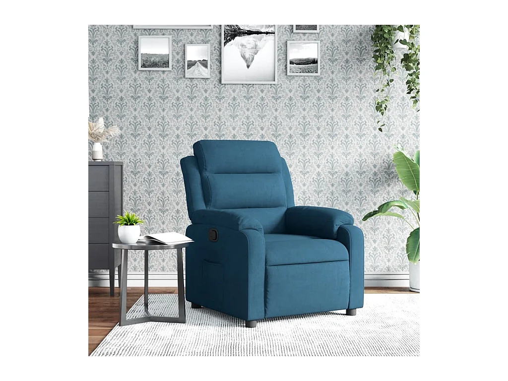 Fauteuil inclinable bleu velours