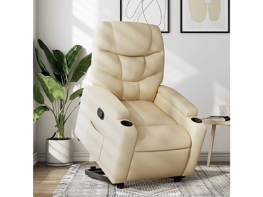 Fauteuil inclinable Crème Tissu