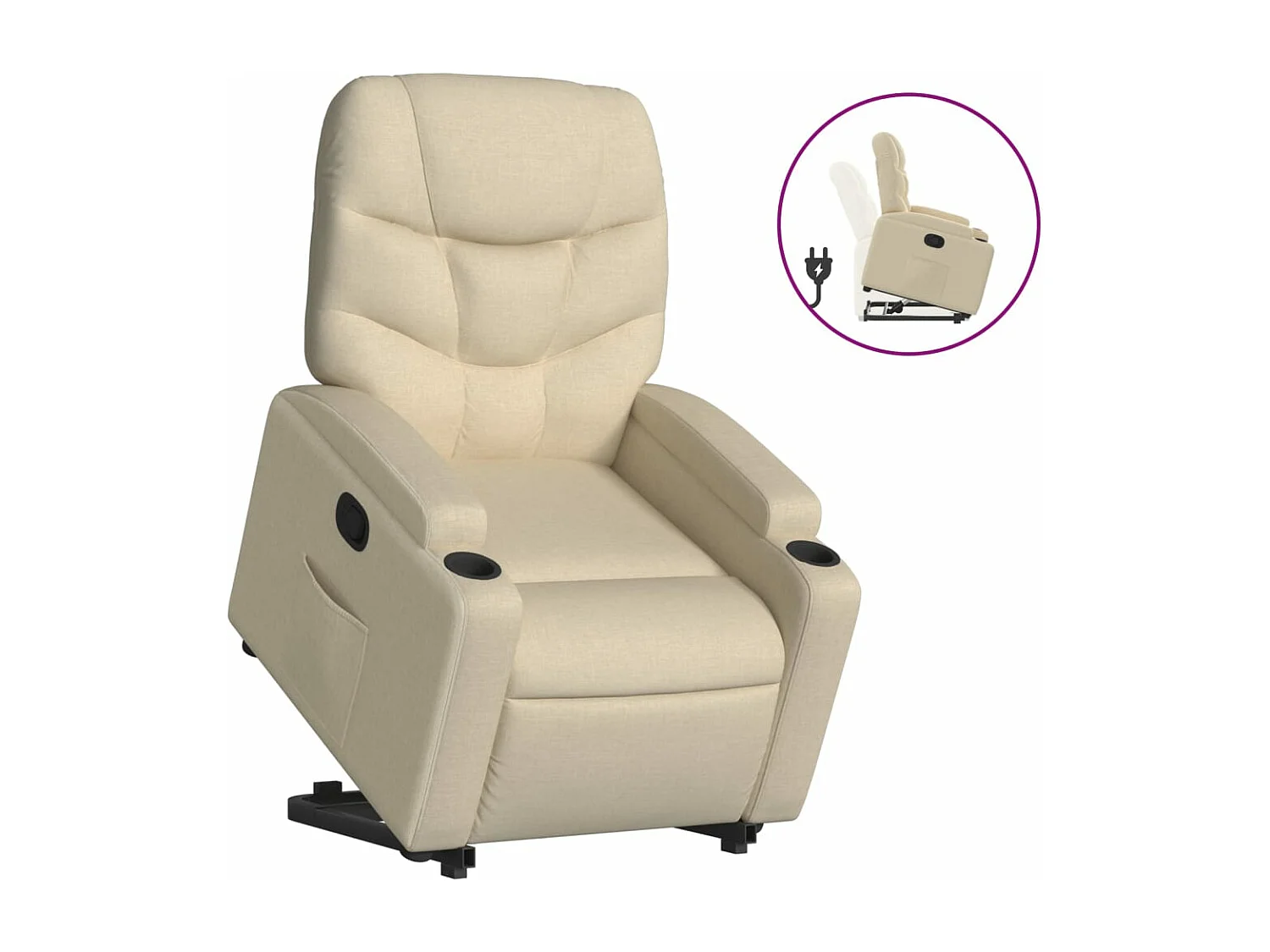 Fauteuil inclinable Crème Tissu