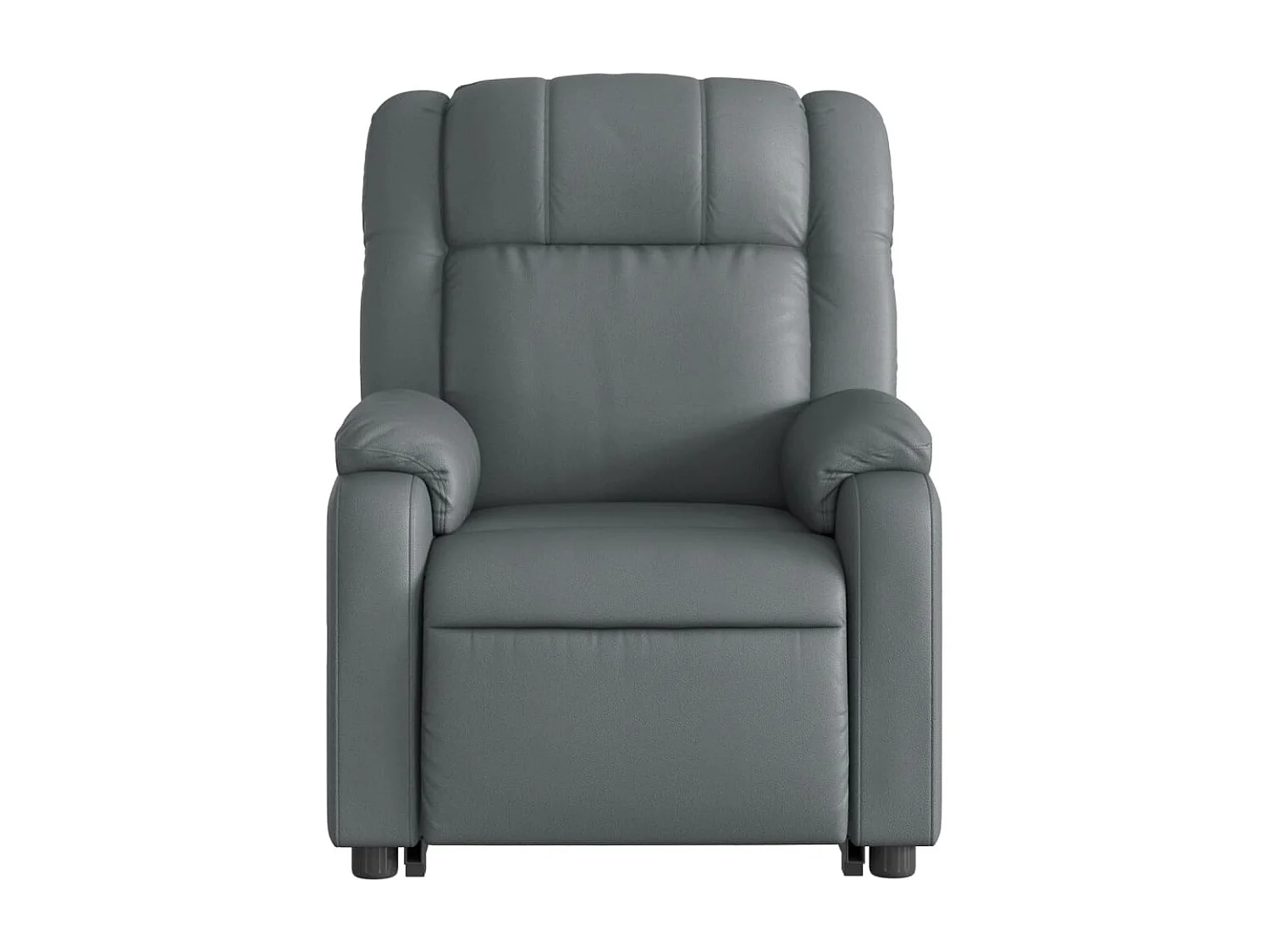 Sillón reclinable elevable eléctrico de cuero sintético gris