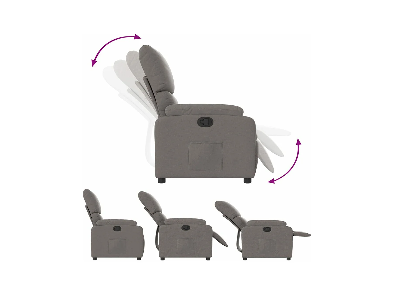 Fauteuil inclinable Taupe Tissu