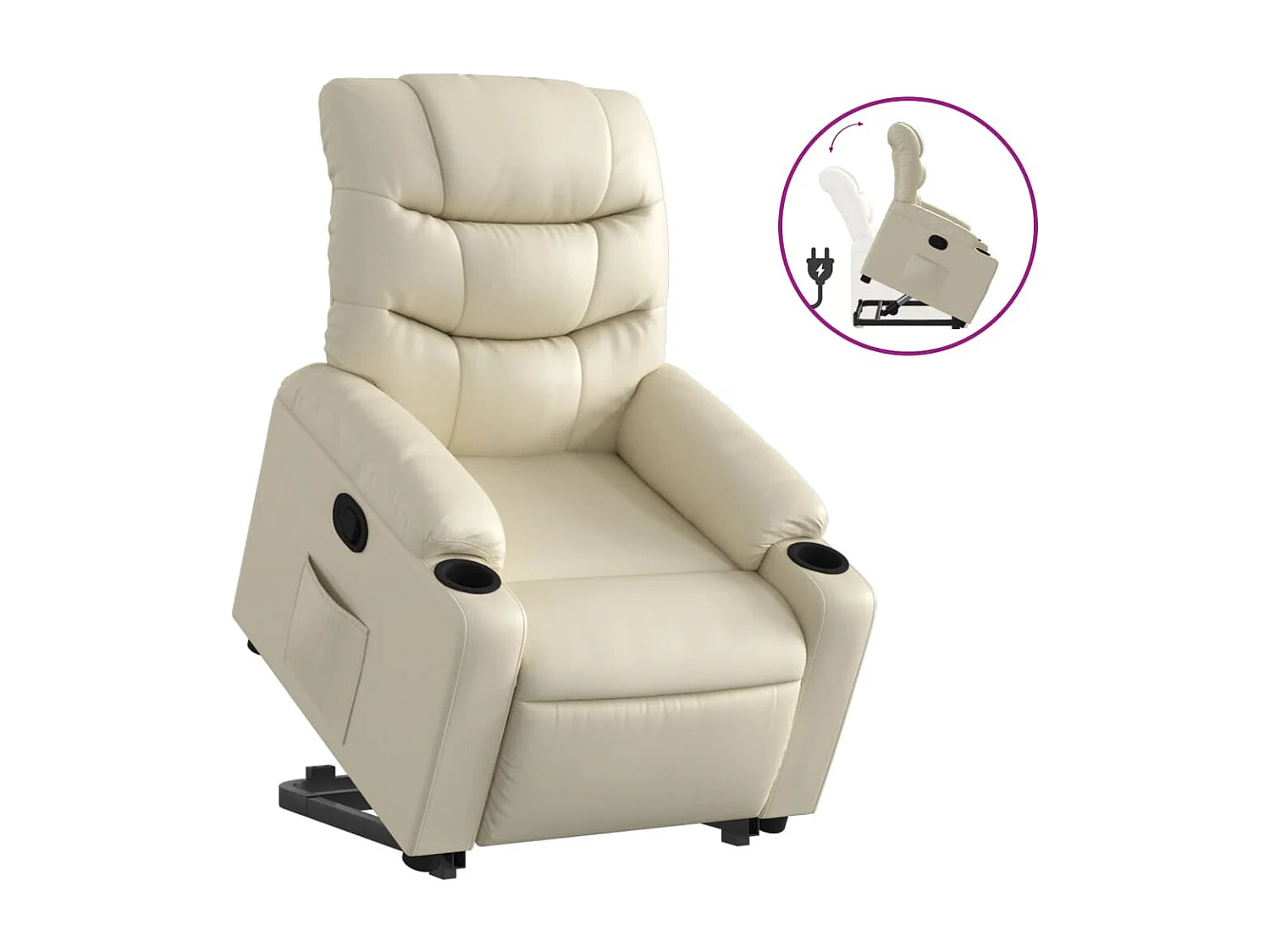 Fauteuil inclinable Crème Similicuir