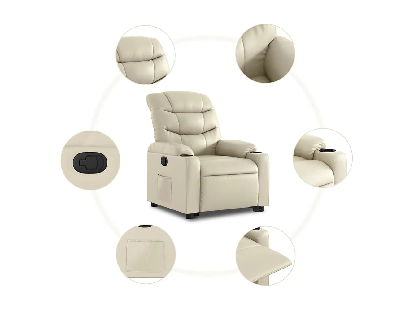 Fauteuil inclinable Crème Similicuir