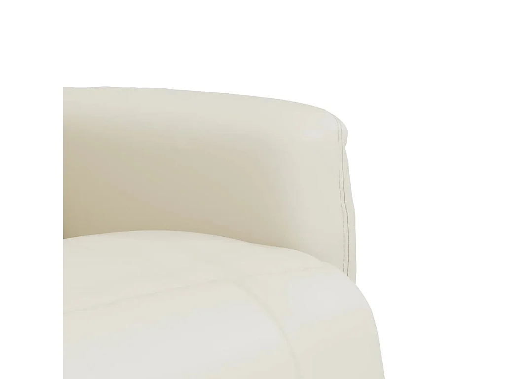 Fauteuil inclinable avec repose-pieds crème similicuir
