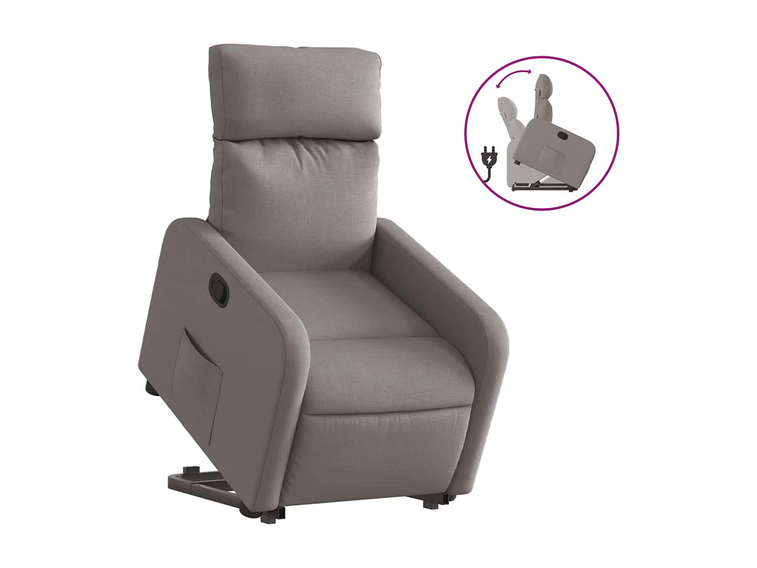 Fauteuil inclinable taupe tissu
