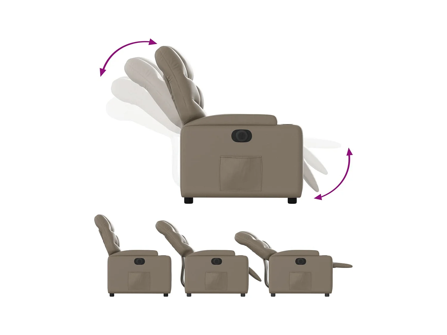 Fauteuil inclinable électrique Cappuccino Similicuir
