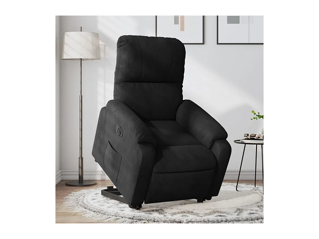 Fauteuil inclinable électrique noir tissu microfibre