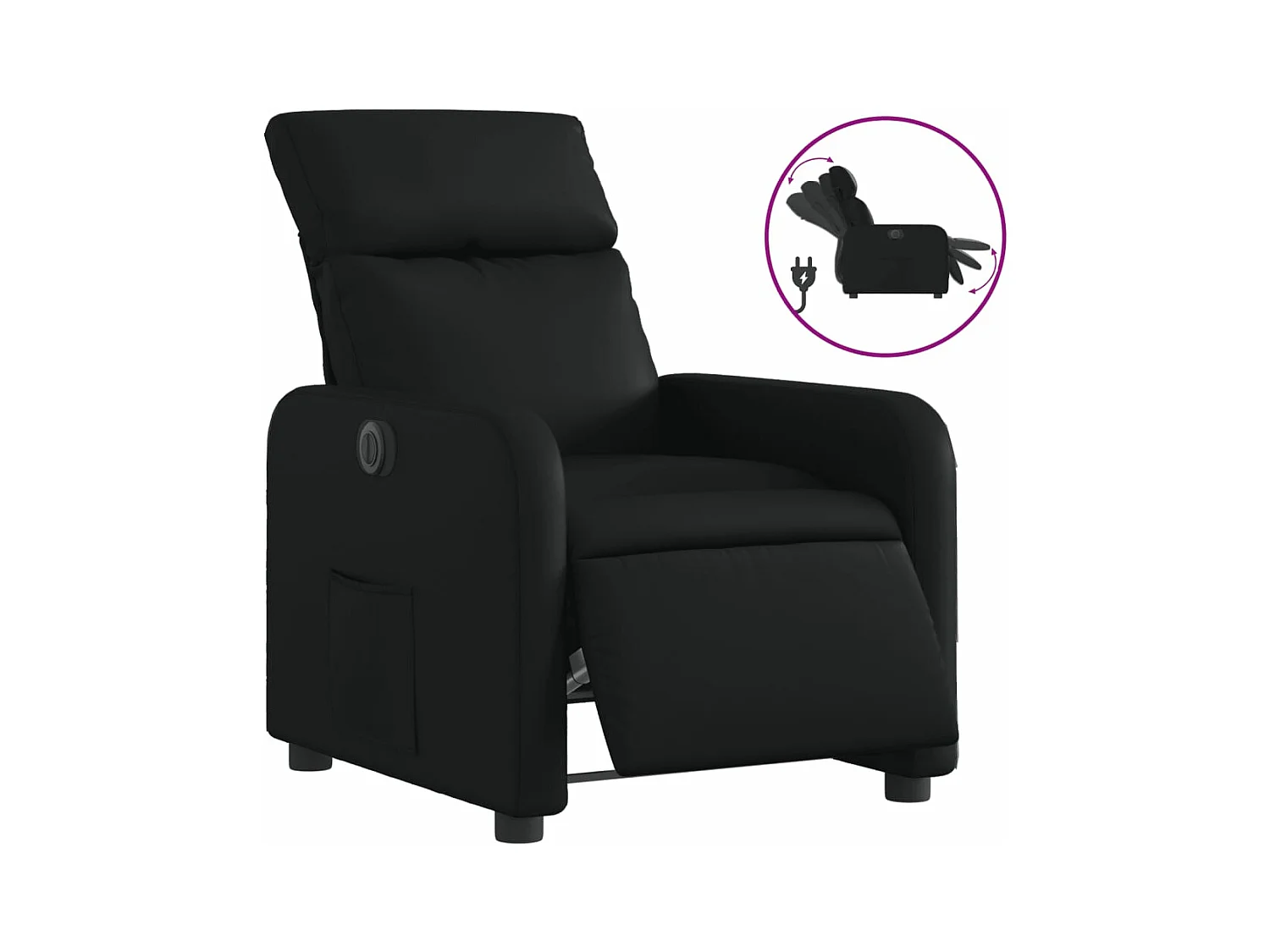 Fauteuil inclinable électrique Noir Similicuir