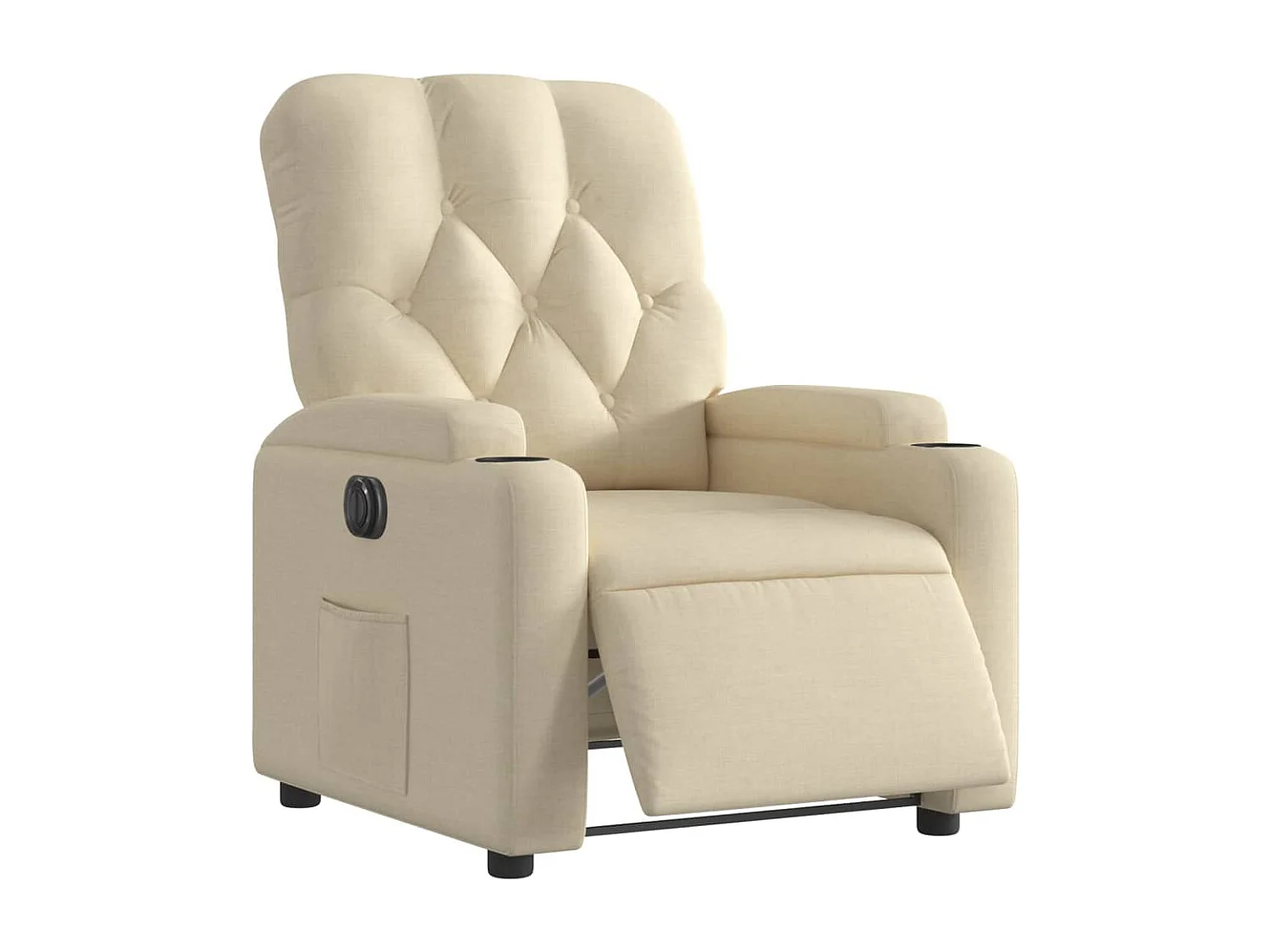 Fauteuil inclinable électrique Crème Tissu