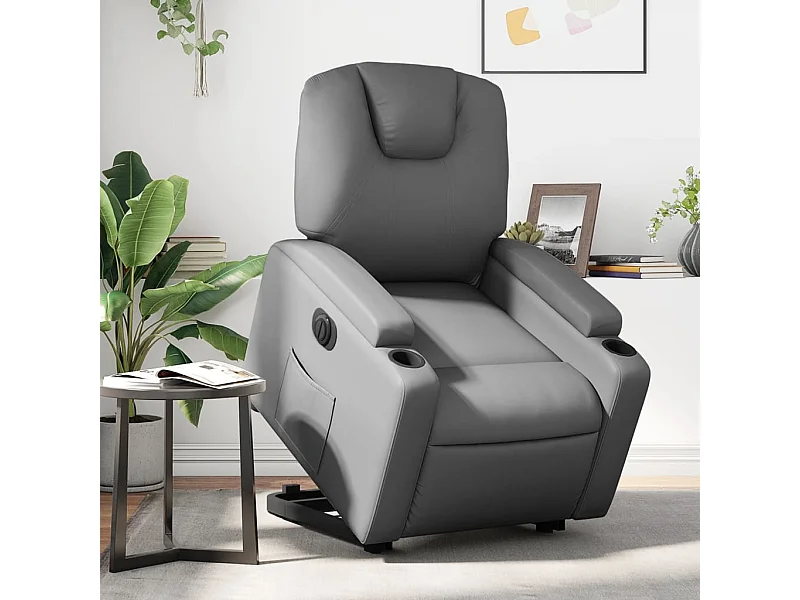 Fauteuil inclinable électrique gris similicuir