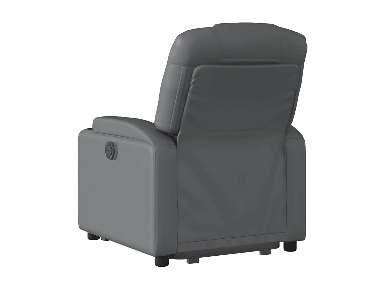 Sillón reclinable elevable eléctrico de cuero sintético gris